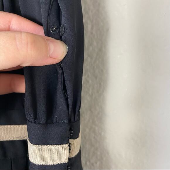 L'AGENCE Silk Black Pleated Halter Dress Size 4 - Picture 5 of 11